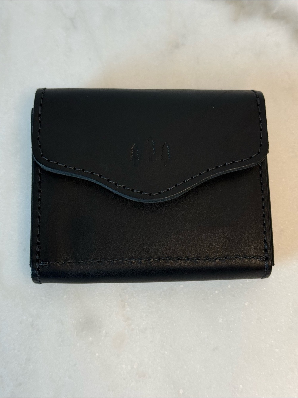 NWOT Portland Leather Goods Small Bozeman Wallet Smooth Black Mystery Box